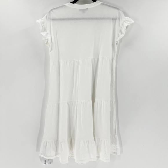 J Crew Womens XXS White Re-Imagined Tiered Ruffle Sleeve Dress - Picture 2 of 5